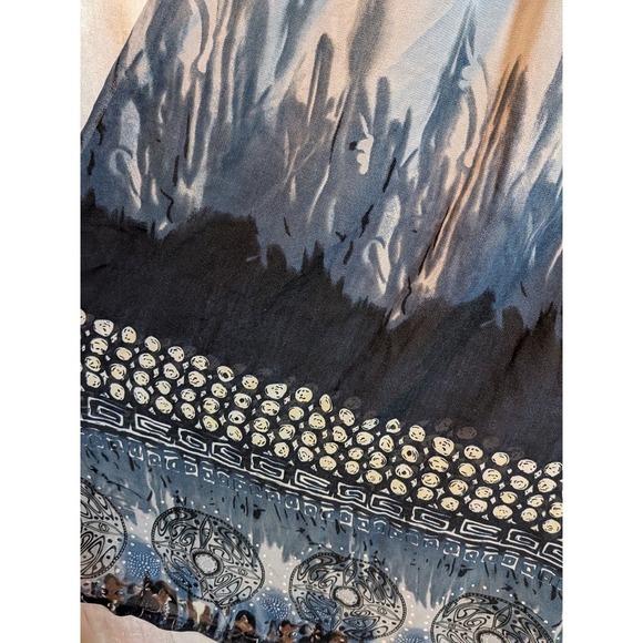 Boho Whimsigoth Grunge Rock Indie Sleeze Glam Gray Tie Dye XS Maxi Skirt - Picture 3 of 6